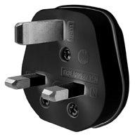 13A 3 PIN IMPACT RESISTANT PLUG TOP BLACK