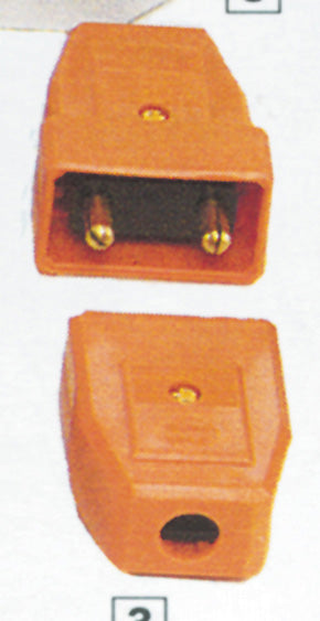 2 PIN ANTI SMASH LEAD CONNECTOR - ORANGE 10AMP