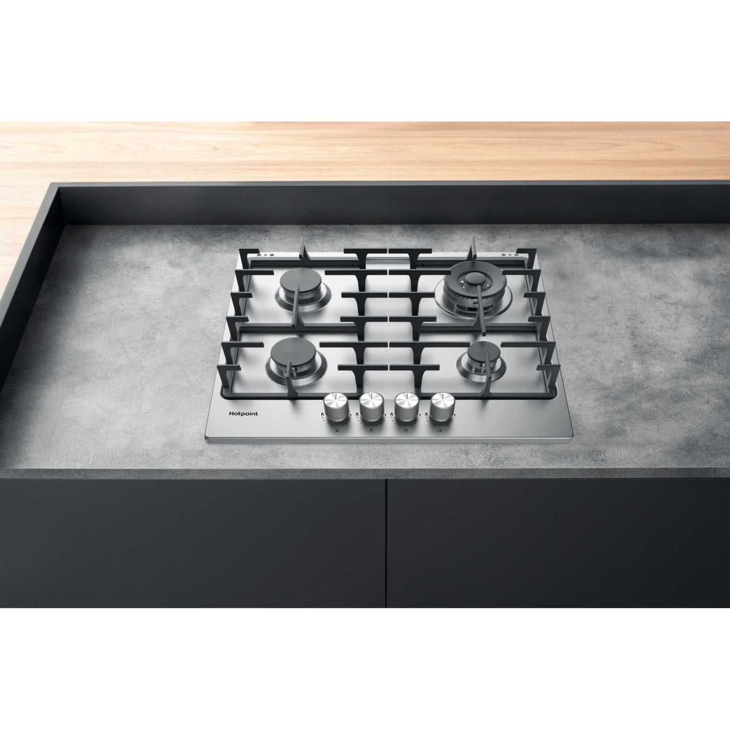 Hotpoint PPH 60G DF IX UK 60cm 4 Burner Gas Hob - Silver