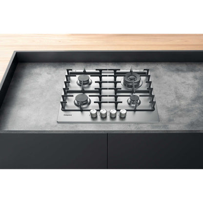 Hotpoint PPH 60G DF IX UK 60cm 4 Burner Gas Hob - Silver