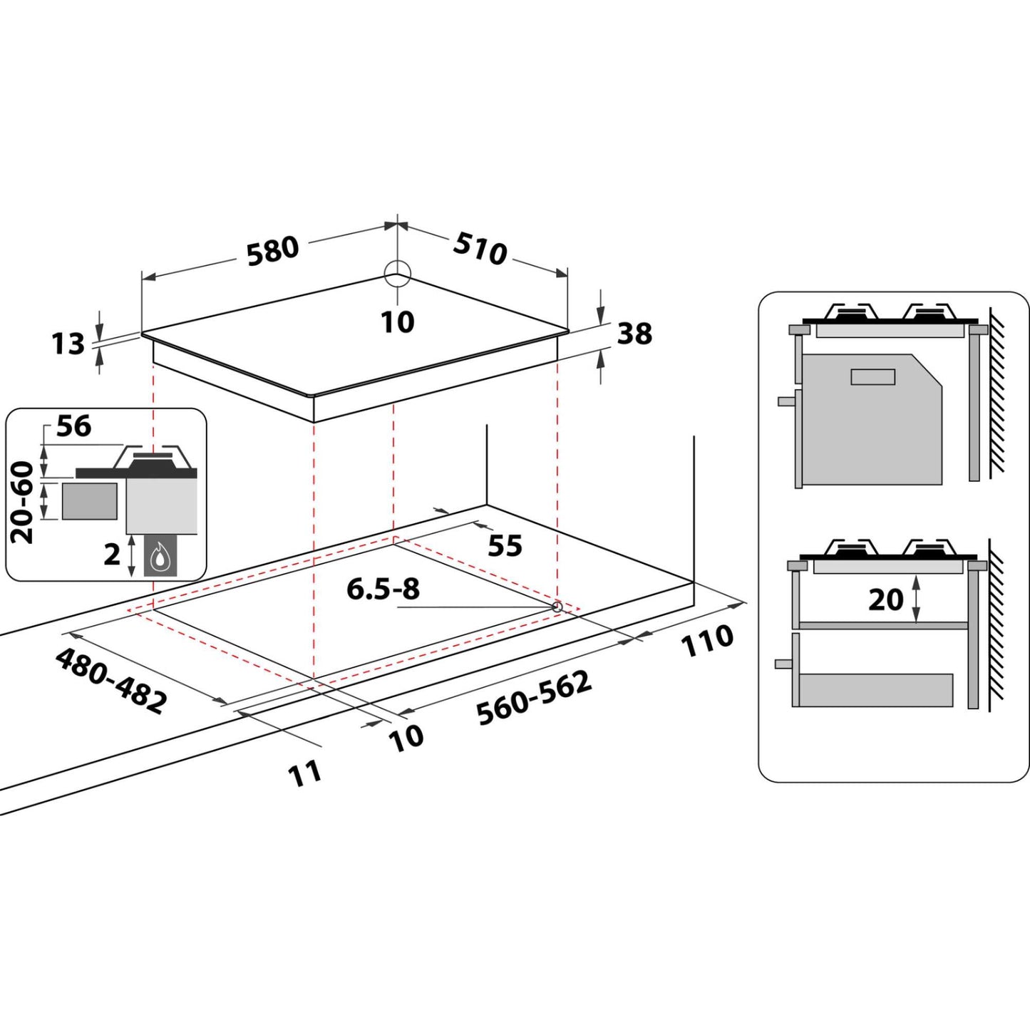 Hotpoint PPH 60G DF IX UK 60cm 4 Burner Gas Hob - Silver