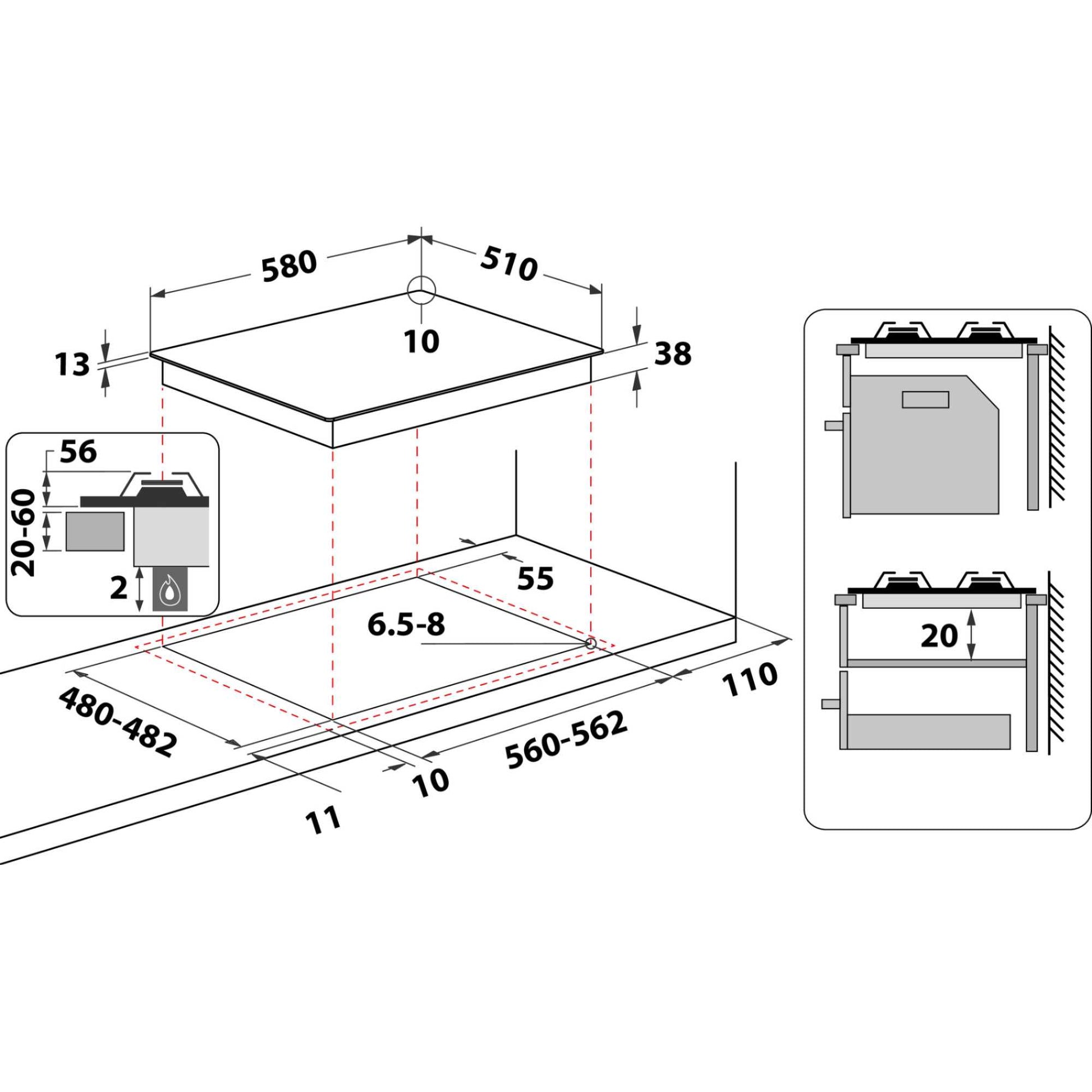 Hotpoint PPH 60G DF IX UK 60cm 4 Burner Gas Hob - Silver