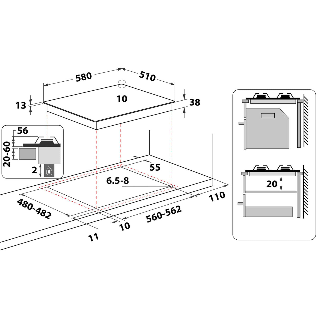 Hotpoint PPH 60G DF IX UK 60cm 4 Burner Gas Hob - Silver