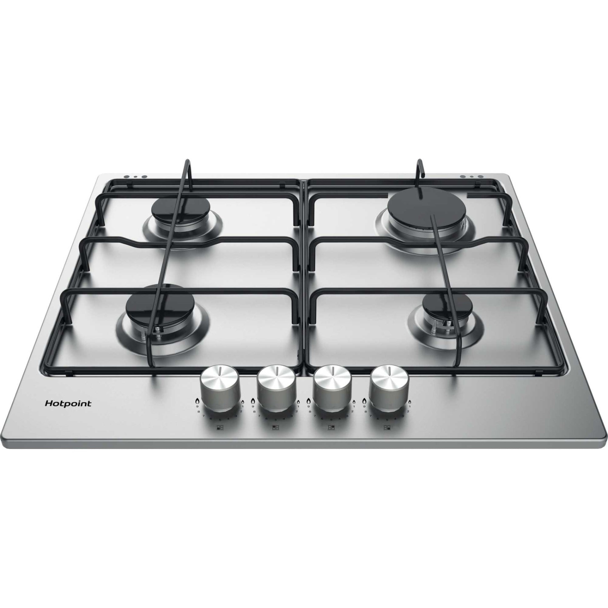 Hotpoint PPH 60P F IX UK 60cm 4 Burner Gas Hob - Silver