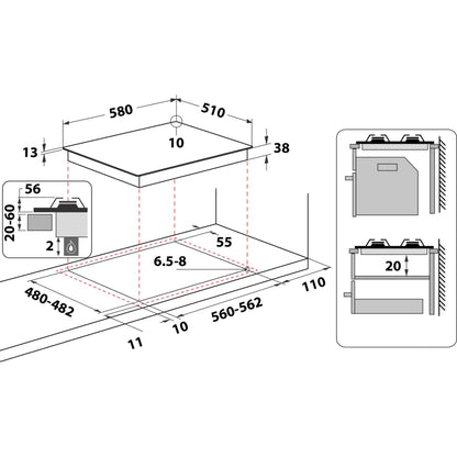 Hotpoint PPH 60P F IX UK 60cm 4 Burner Gas Hob - Silver