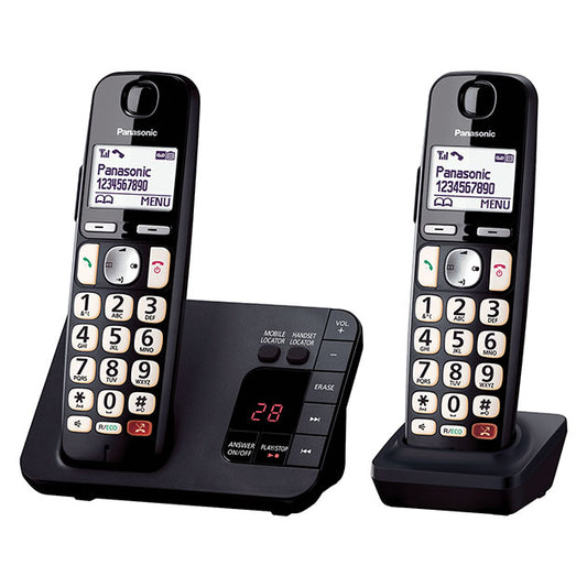 TWIN BIG BUTTON CORDLESS DECT PHONE WITH ENHANCED
