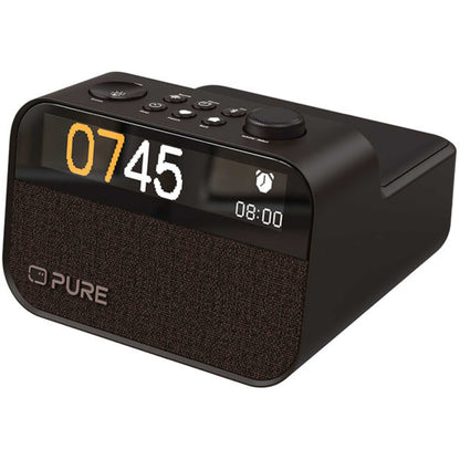 Pure Moment Charge Alarm Clock Radio with Wireless Charging - Black