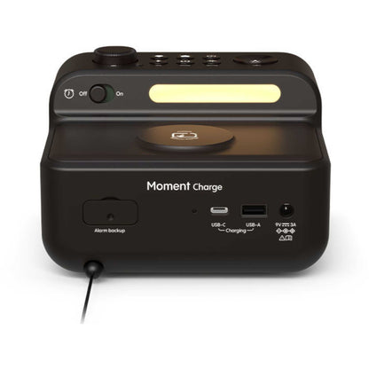 Pure Moment Charge Alarm Clock Radio with Wireless Charging - Black