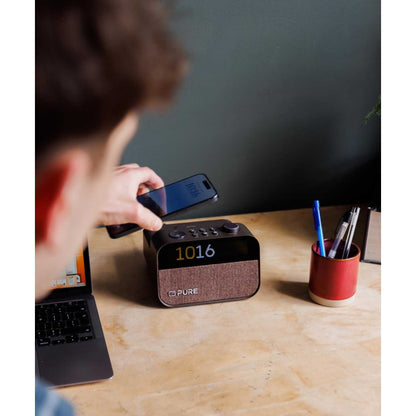 Pure Moment Charge Alarm Clock Radio with Wireless Charging - Black