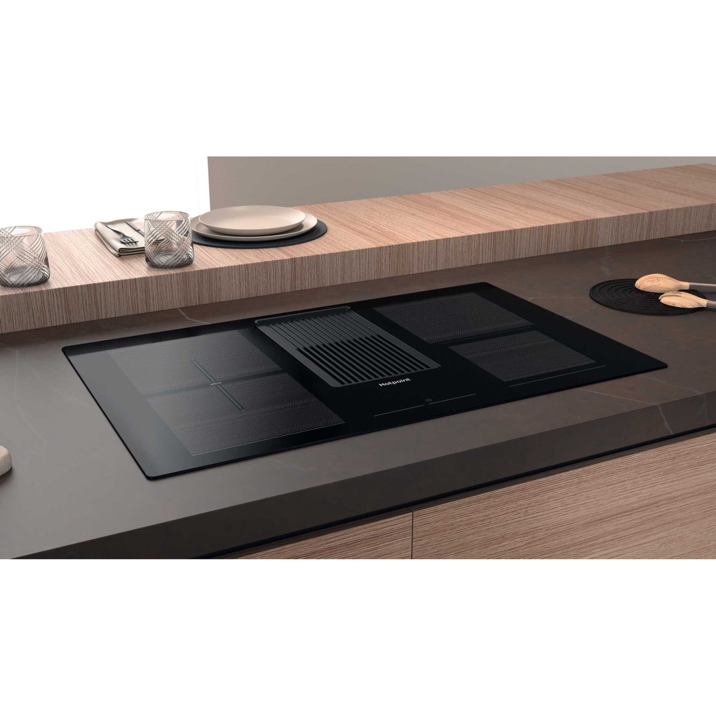 Hotpoint PVH92BUK 83cm 4 Burner Vented Induction Hob - Black