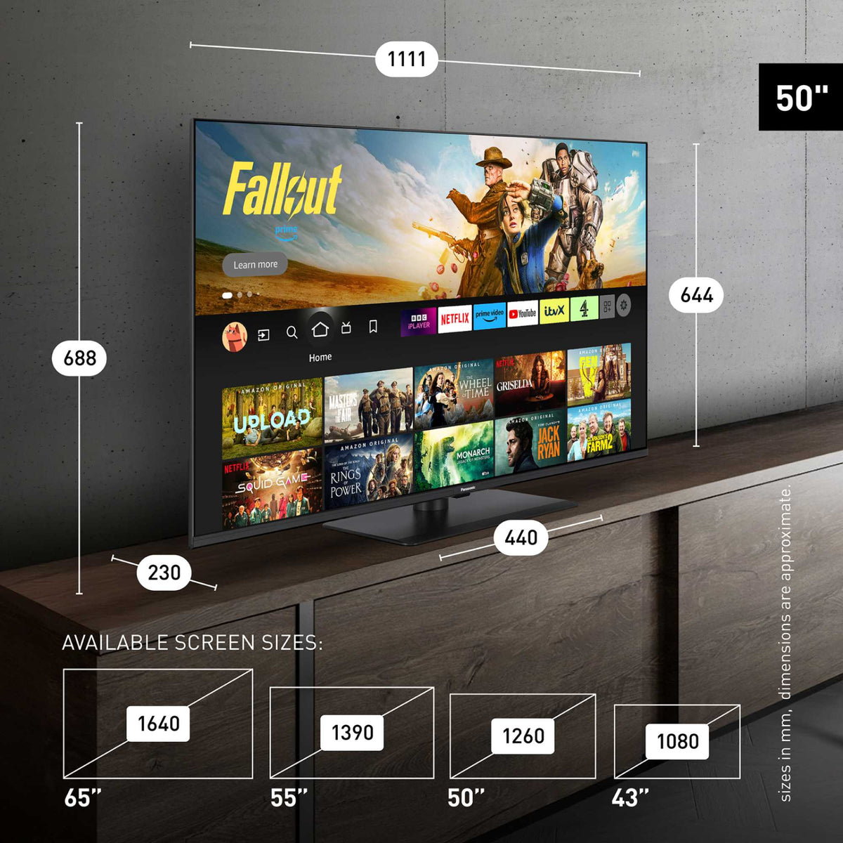 Panasonic W85BEY 50" 4K Ultra HD QLED Fire TV - TV-50W85BEY