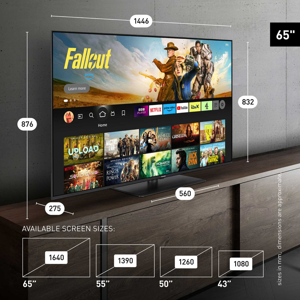 Panasonic W85BEY 65" 4K Ultra HD QLED Fire TV - TV-65W85BEY