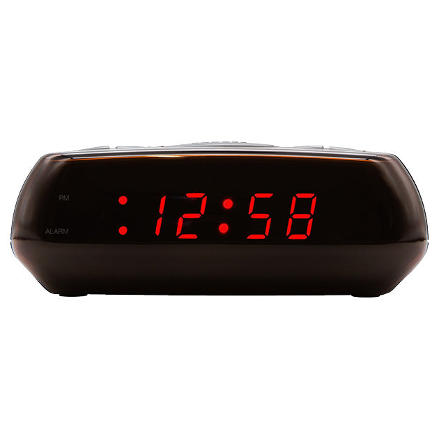 MIRAMAR RED LED ALARM CLOCK BLACK