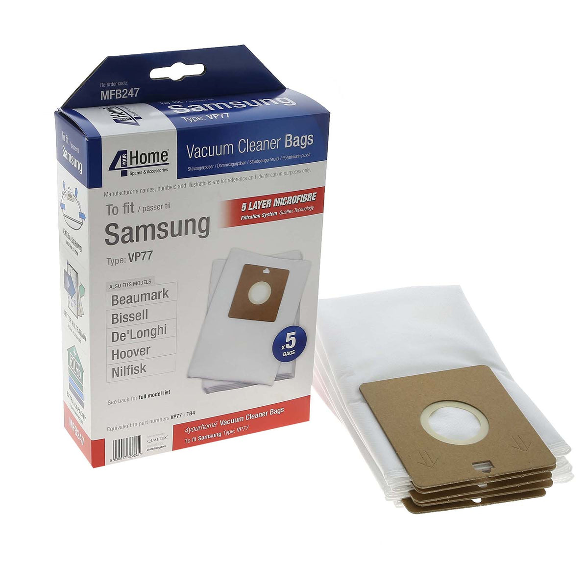 Vacuum Cleaner Microfibre Bag For Samsung / Nilfisk
