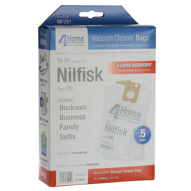 Nilfisk Vacuum Cleaner Microfibre Bag (Pack of 5)