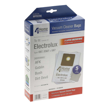 Electrolux Vacuum Cleaner Microfibre Bag - E67 (Pack of 5)