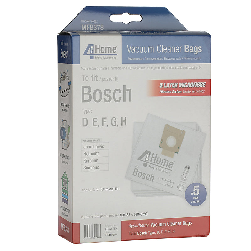 Bosch Vacuum Cleaner Microfibre Bag - 17000940 (Pack of 5)