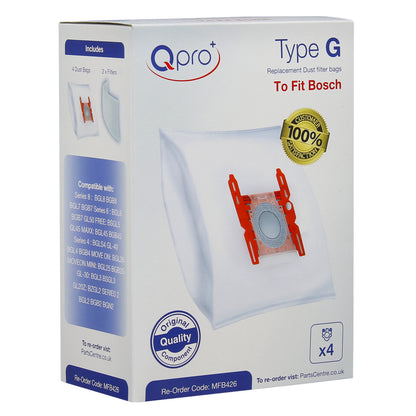 Siemens Type G ALL Vacuum Cleaner Microfibre Dust Bags & Filters  - 17003048 (Pack of 4 + 2 Filters)