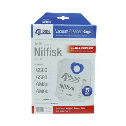 Nilfisk Vacuum Cleaner Microfibre Bag - 82095000 (Pack of 5)