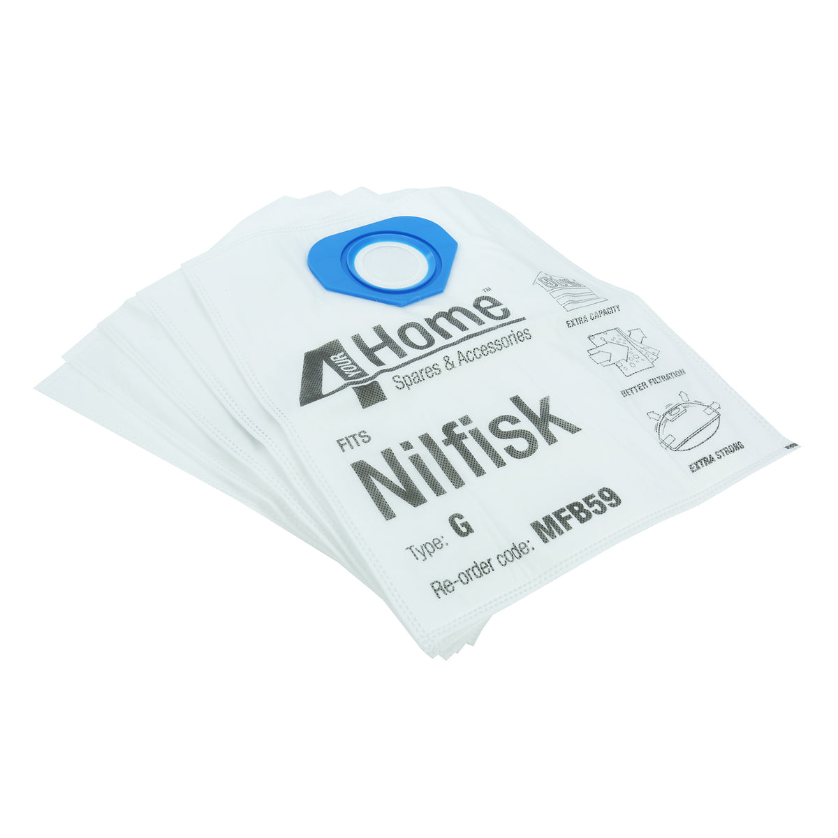 Nilfisk Vacuum Cleaner Microfibre Bag - 82095000 (Pack of 5)