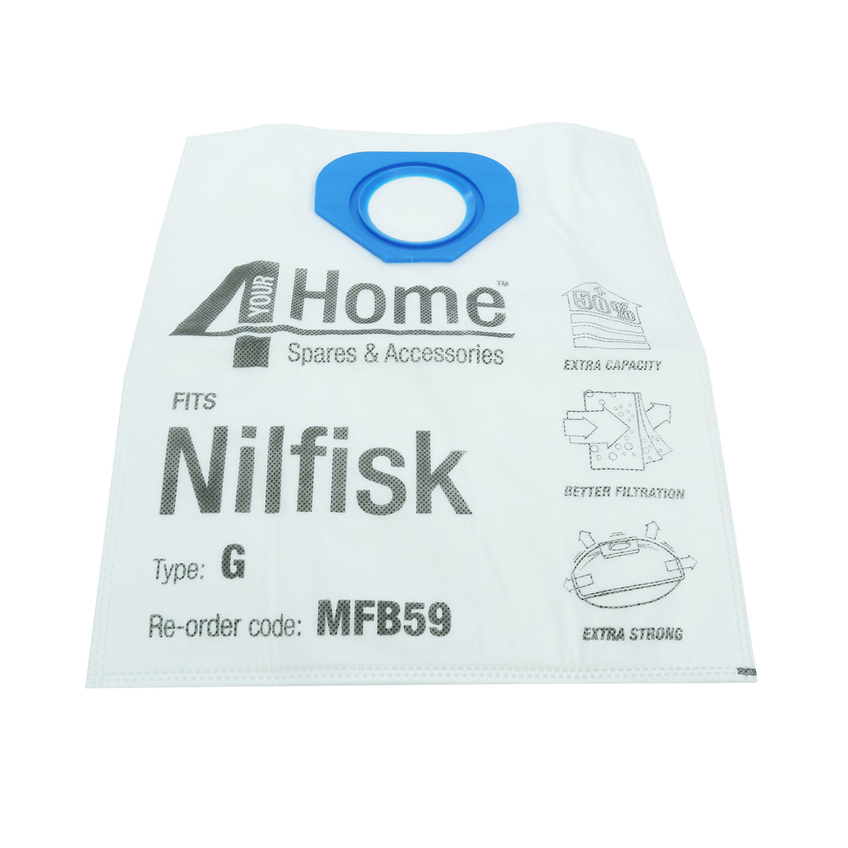 Nilfisk Vacuum Cleaner Microfibre Bag - 82095000 (Pack of 5)
