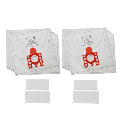 Masterpart FJM Microfibre Dust Bags & Filters - (Pack of 20) - Compatible With Miele Vacuum Cleaners
