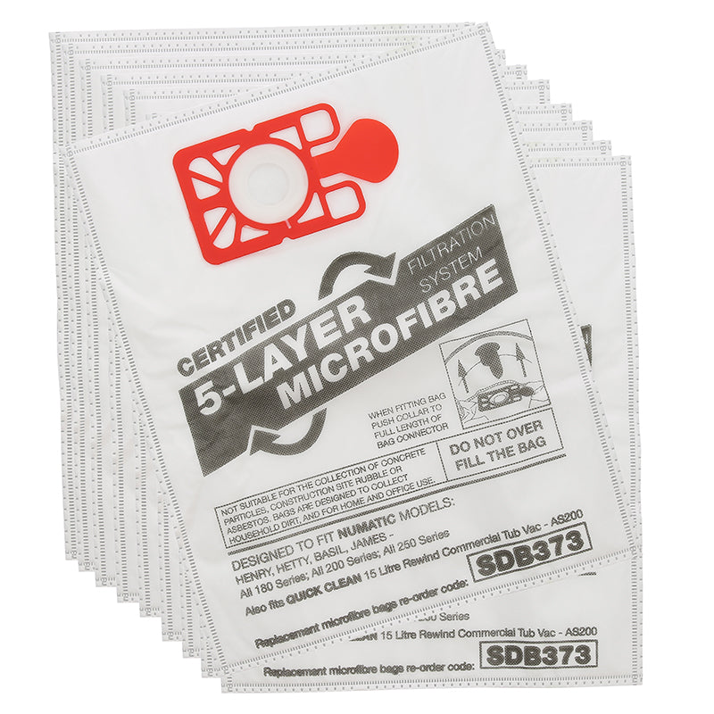 Vacuum Cleaner Microfibre Bag (Pack of 10) - Boxed - Made To Fit Numatic Henry, Hetty, James, David, Harry, Basil Models - 907075 - NVM1CH