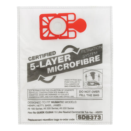 Vacuum Cleaner Microfibre Bag (Pack of 10) - Boxed - Made To Fit Numatic Henry, Hetty, James, David, Harry, Basil Models - 907075 - NVM1CH