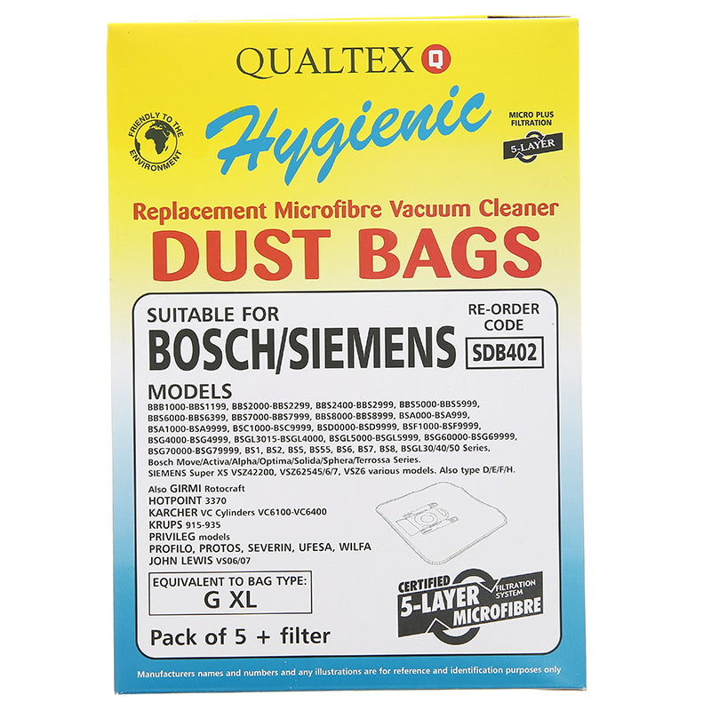 Vacuum Cleaner  Microfibre Bag - Type GXXL (Pack of 5) - 467342