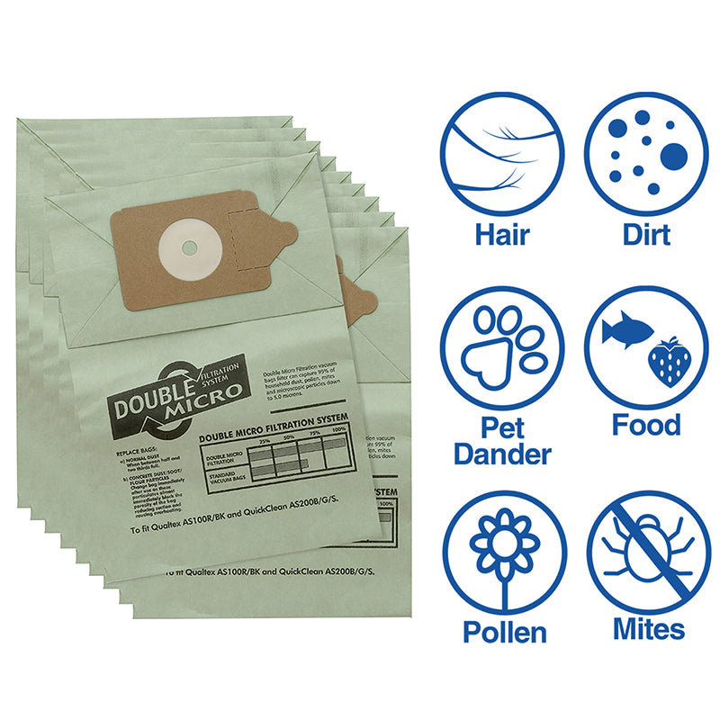 Vacuum Cleaner Paper Bag  (Pack of 10)  - Made To Fit Numatic Henry, Hetty, James, David, Harry, Basil Models - NVM1C