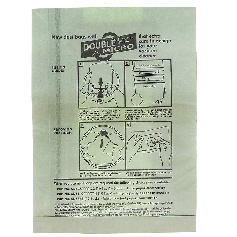 Vacuum Cleaner Paper Bag  (Pack of 10)  - Made To Fit Numatic Henry, Hetty, James, David, Harry, Basil Models - NVM1C