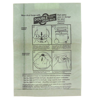 Vacuum Cleaner Paper Bag  (Pack of 10)  - Made To Fit Numatic Henry, Hetty, James, David, Harry, Basil Models - NVM1C