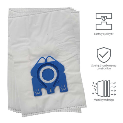 Vacspare Microfibre Bag - GN (Pack of 5)  & 2 filters- Compatible With Miele Vacuum Cleaners