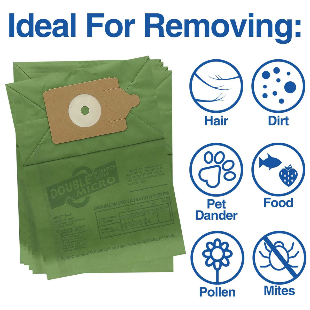 Vacuum Cleaner Paper Bag  (Pack of 5)  - Made To Fit Numatic Henry, Hetty, James, David, Harry, Basil Models - NVM1C