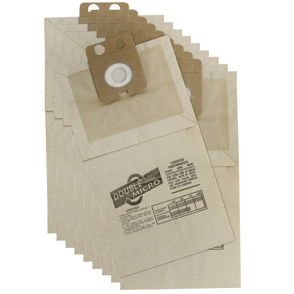 Nilfisk Vacuum Cleaner Paper Bag (Pack of 10) - GD1000/GDP2000/VP100/VP300/VP400