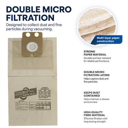 Nilfisk Vacuum Cleaner Paper Bag (Pack of 10) - GD1000/GDP2000/VP100/VP300/VP400
