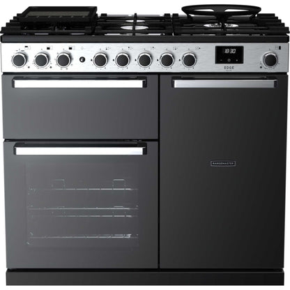 Rangemaster Edge Deluxe 100 100cm Dual Fuel Range Cooker - EDDL100DFGBLK/CM1