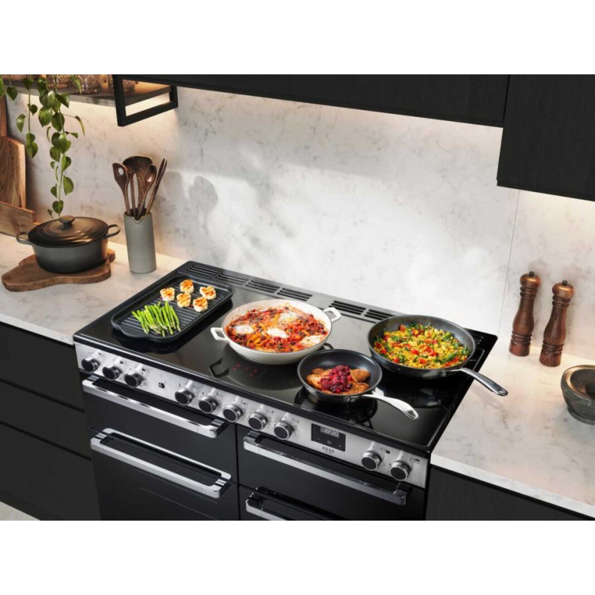 Rangemaster Edge Deluxe 100 100cm Electric Range Cooker - EDDL100EIGBLK/CM1