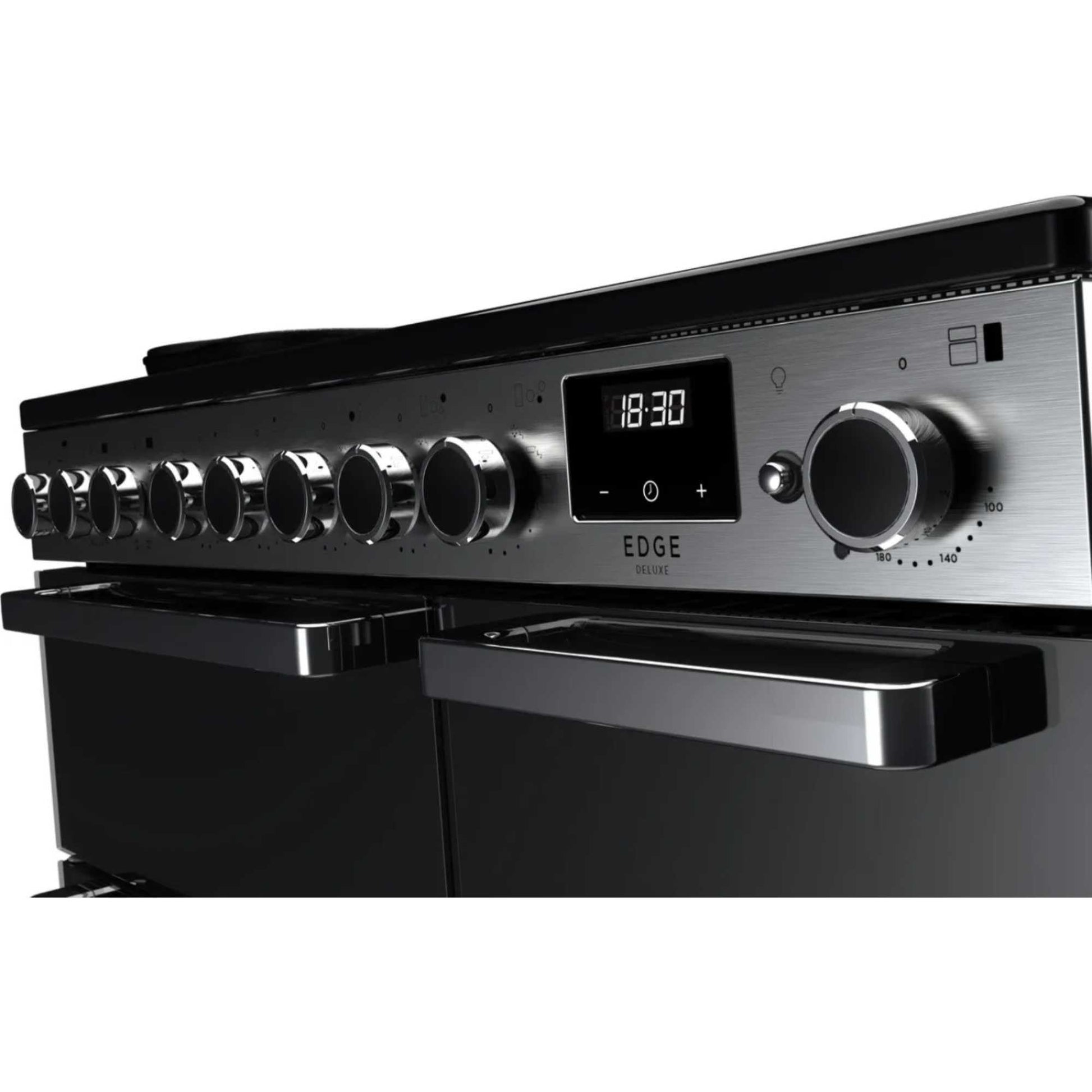 Rangemaster Edge Deluxe 90 90cm Electric Range Cooker - EDDL90EIGBLK/CM1