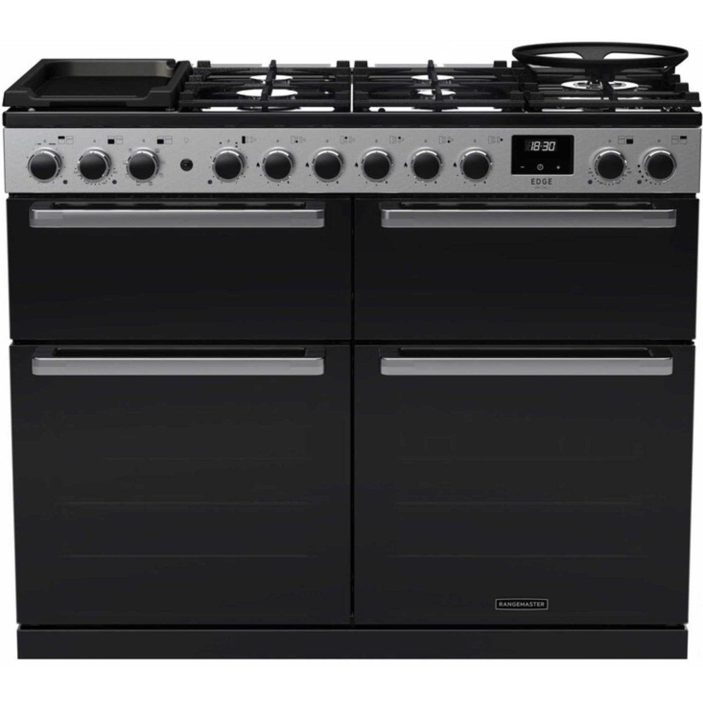 Rangemaster Edge Deluxe 110 110cm Dual Fuel Range Cooker - EDDLB110DFGBLK/CM1