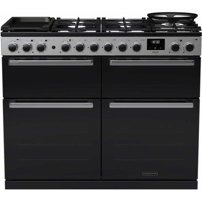 Rangemaster Edge Deluxe 110 110cm Dual Fuel Range Cooker - EDDLB110DFGBLK/CM1
