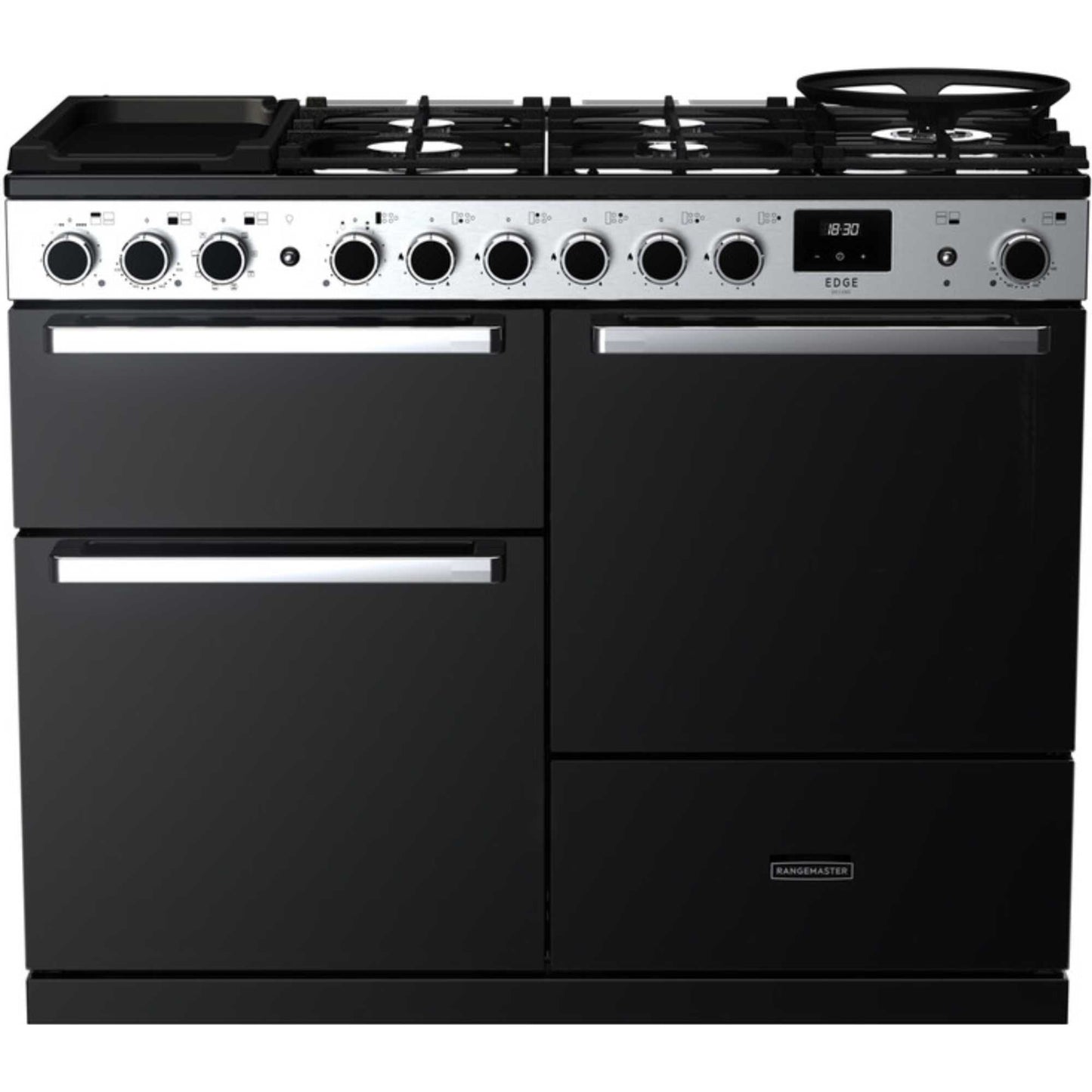 Rangemaster Edge Deluxe 110 110cm Dual Fuel Range Cooker - EDDLO110DFGBLK/CM1