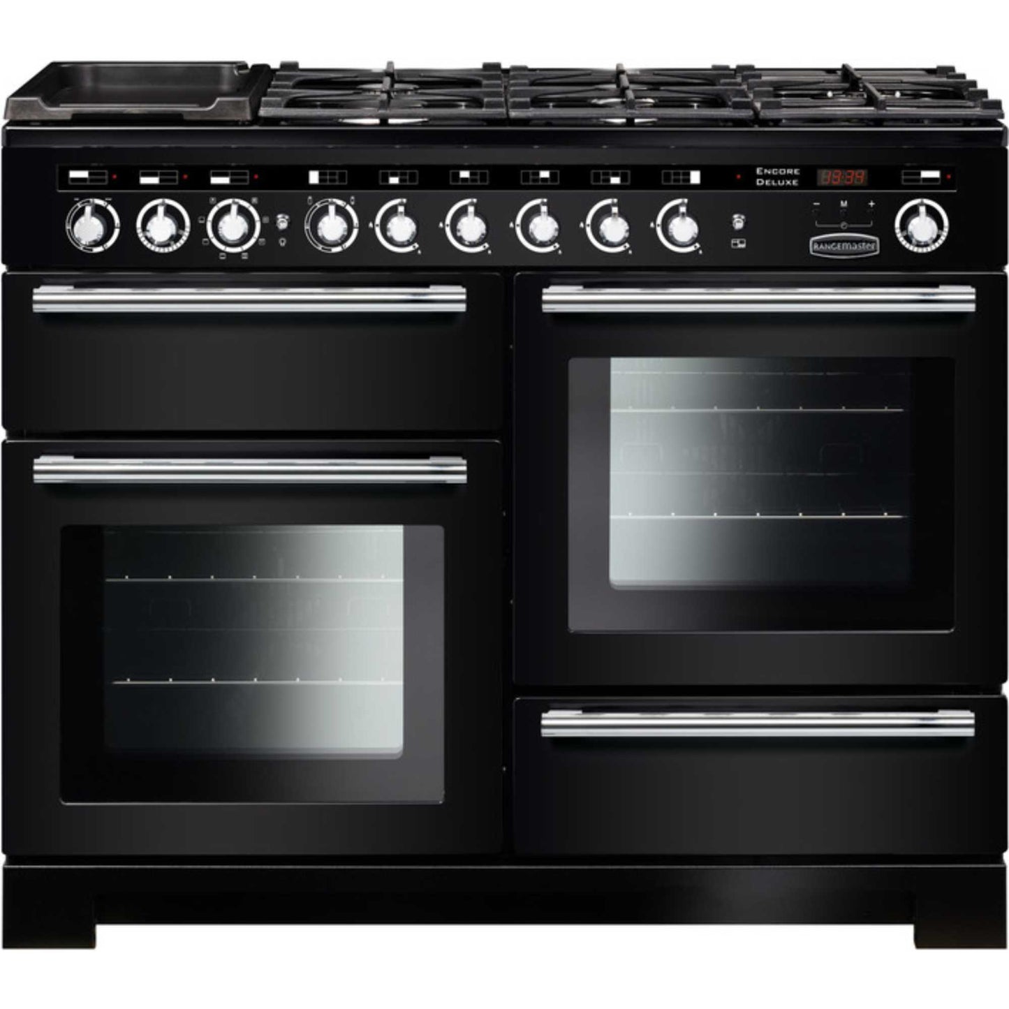Rangemaster Encore Deluxe 110 110cm Dual Fuel Range Cooker - EDL110DFFBL/C