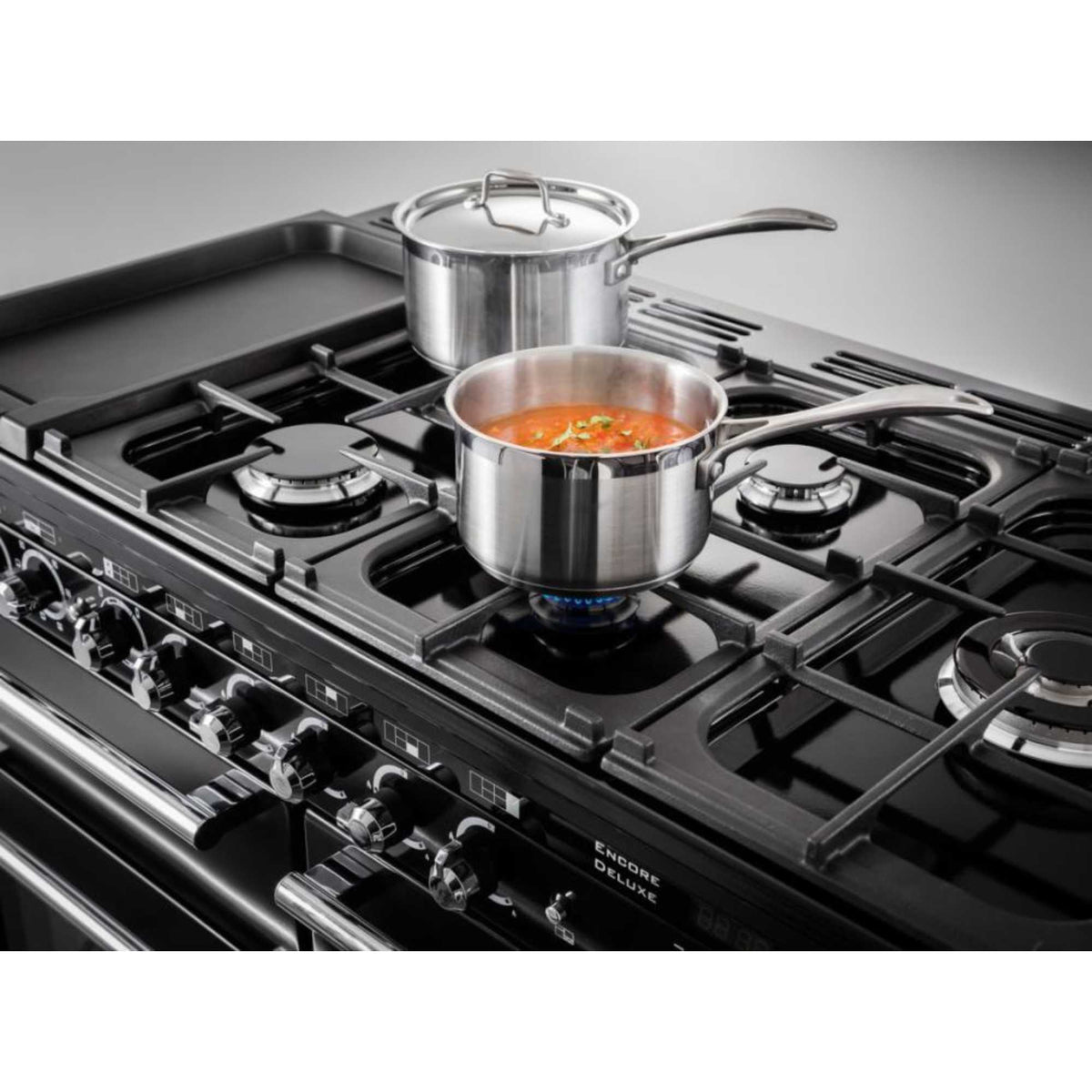 Rangemaster Encore Deluxe 110 110cm Dual Fuel Range Cooker - EDL110DFFBL/C