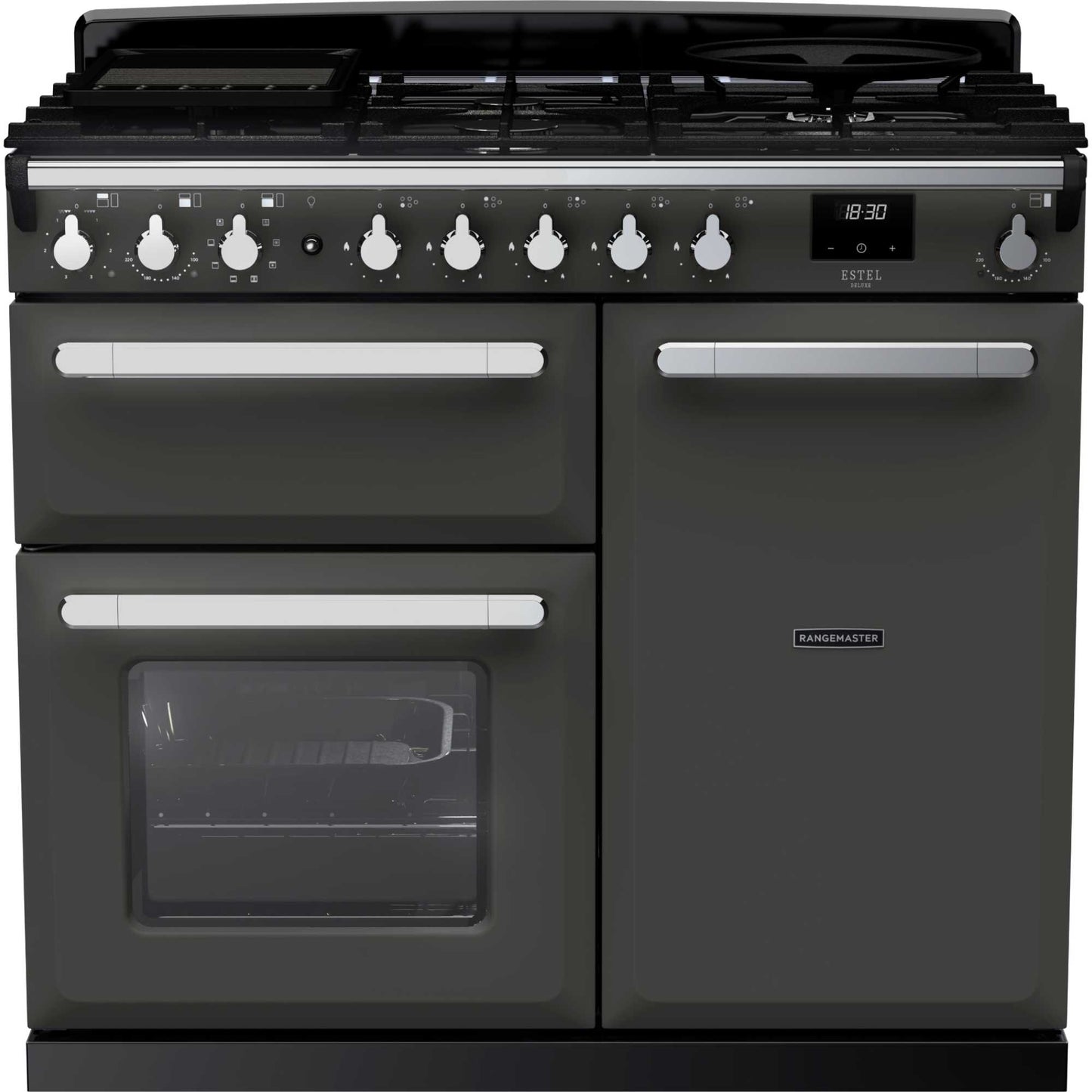 Rangemaster Estel Deluxe 100 100cm Dual Fuel Range Cooker - ESDL100DFPSLT/CM1