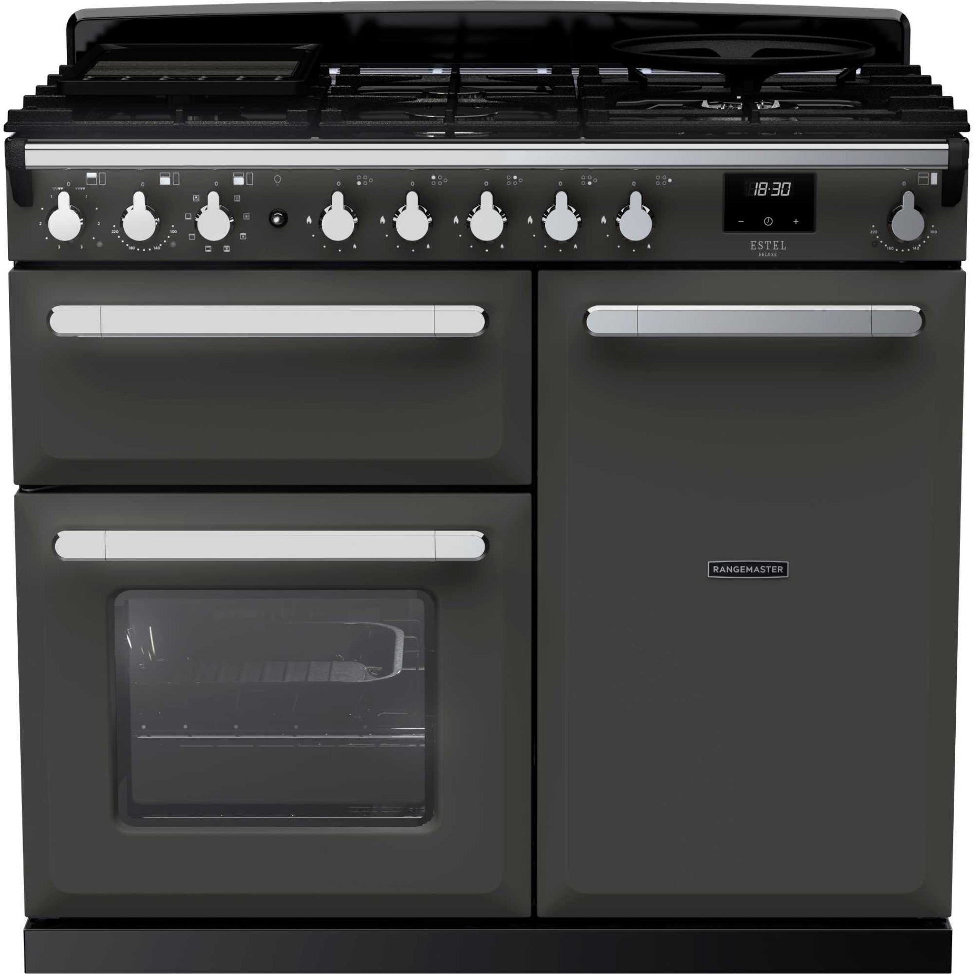 Rangemaster Estel Deluxe 100 100cm Dual Fuel Range Cooker - ESDL100DFPSLT/CM1