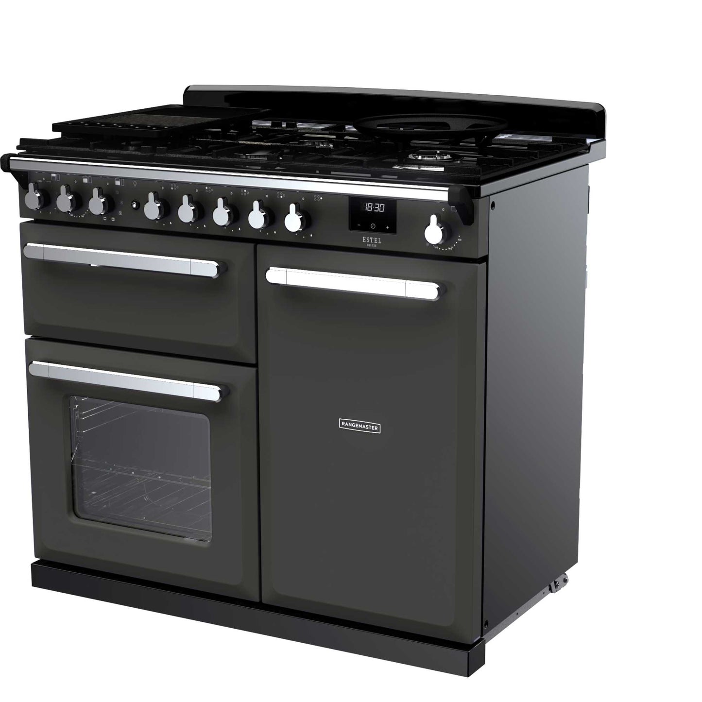 Rangemaster Estel Deluxe 100 100cm Dual Fuel Range Cooker - ESDL100DFPSLT/CM1