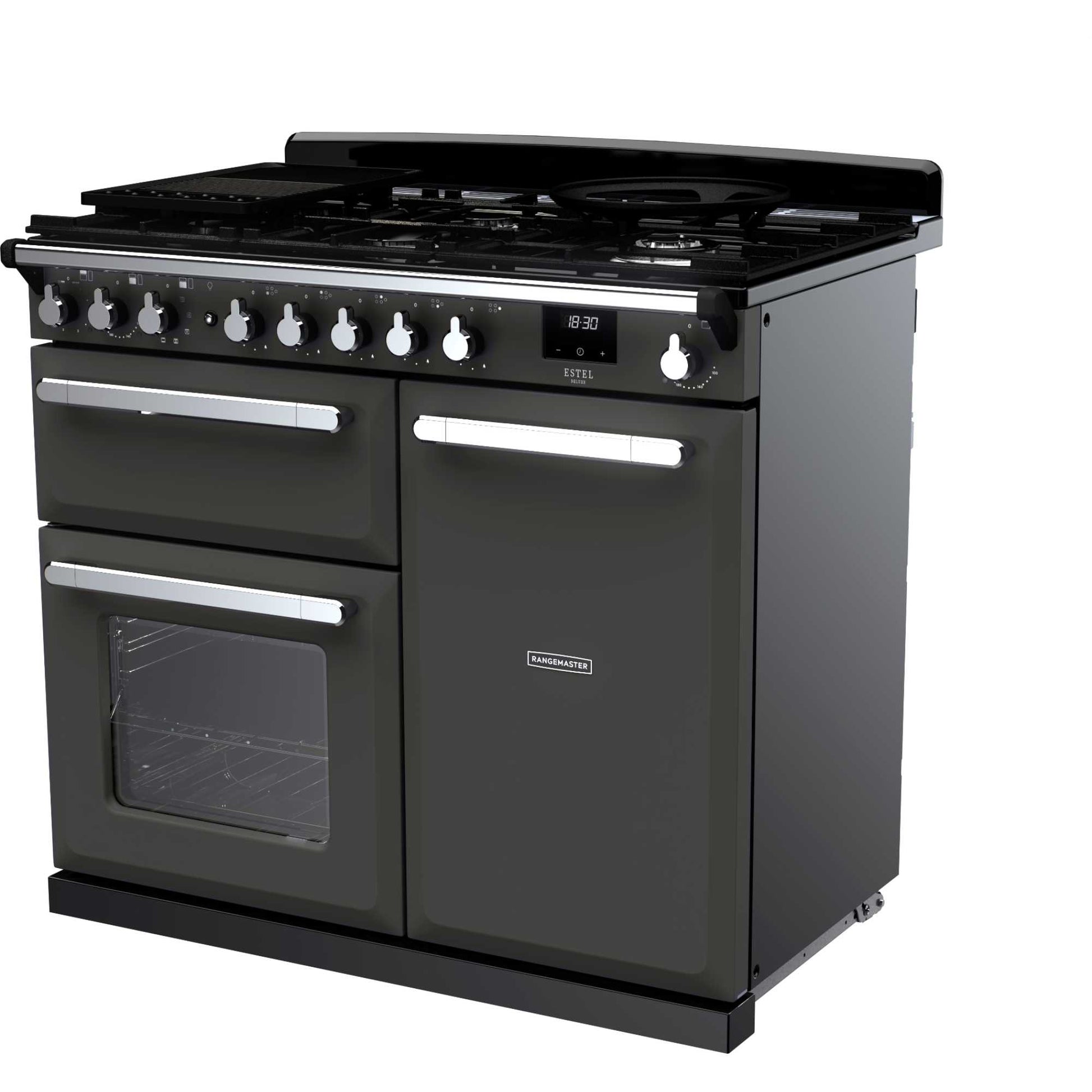 Rangemaster Estel Deluxe 100 100cm Dual Fuel Range Cooker - ESDL100DFPSLT/CM1