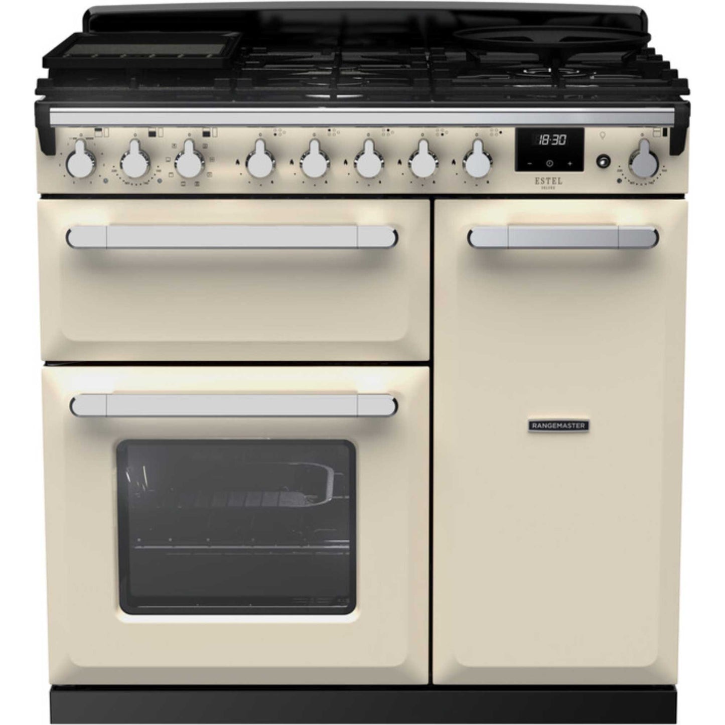 Rangemaster Estel Deluxe 90 90cm Dual Fuel Range Cooker - ESDL90DFPPCR/CM1