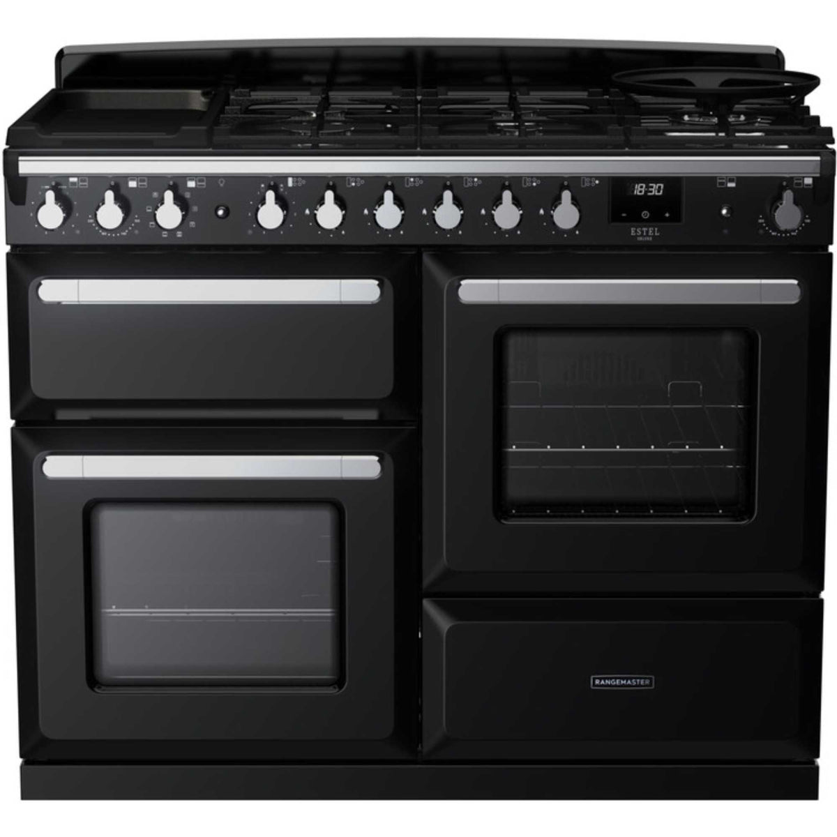 Rangemaster Estel Deluxe 110 110cm Dual Fuel Range Cooker - ESDLO110DFPGBL/CM1